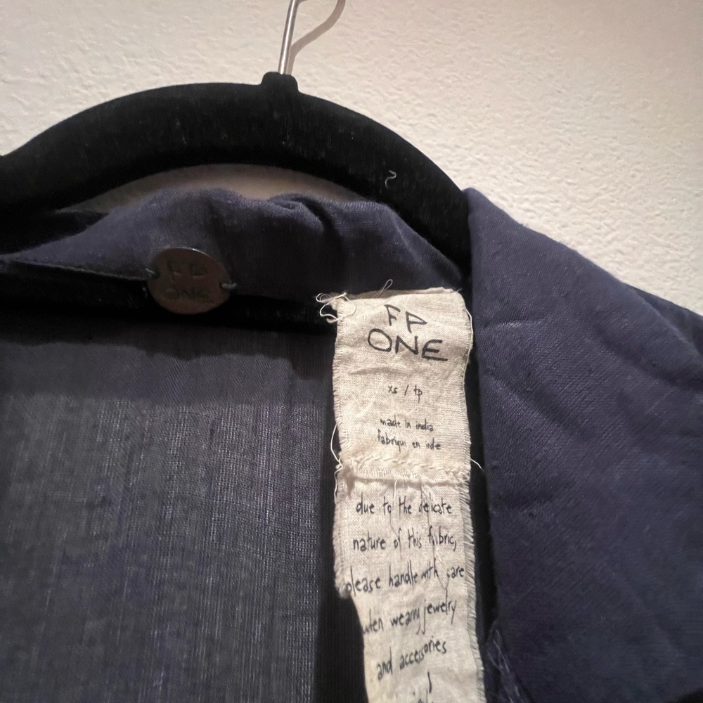 Navy Long-Sleeve Pleated Maxi tied in front Cardigan - Picture 4 of 11